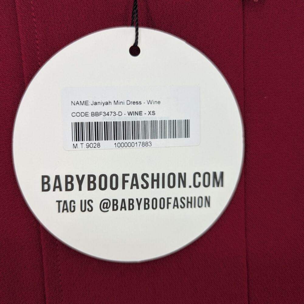 Babyboo Janiyah Mini Dress Wine Burgundy Corset Fit Flare XS NWT - Picture 4 of 4